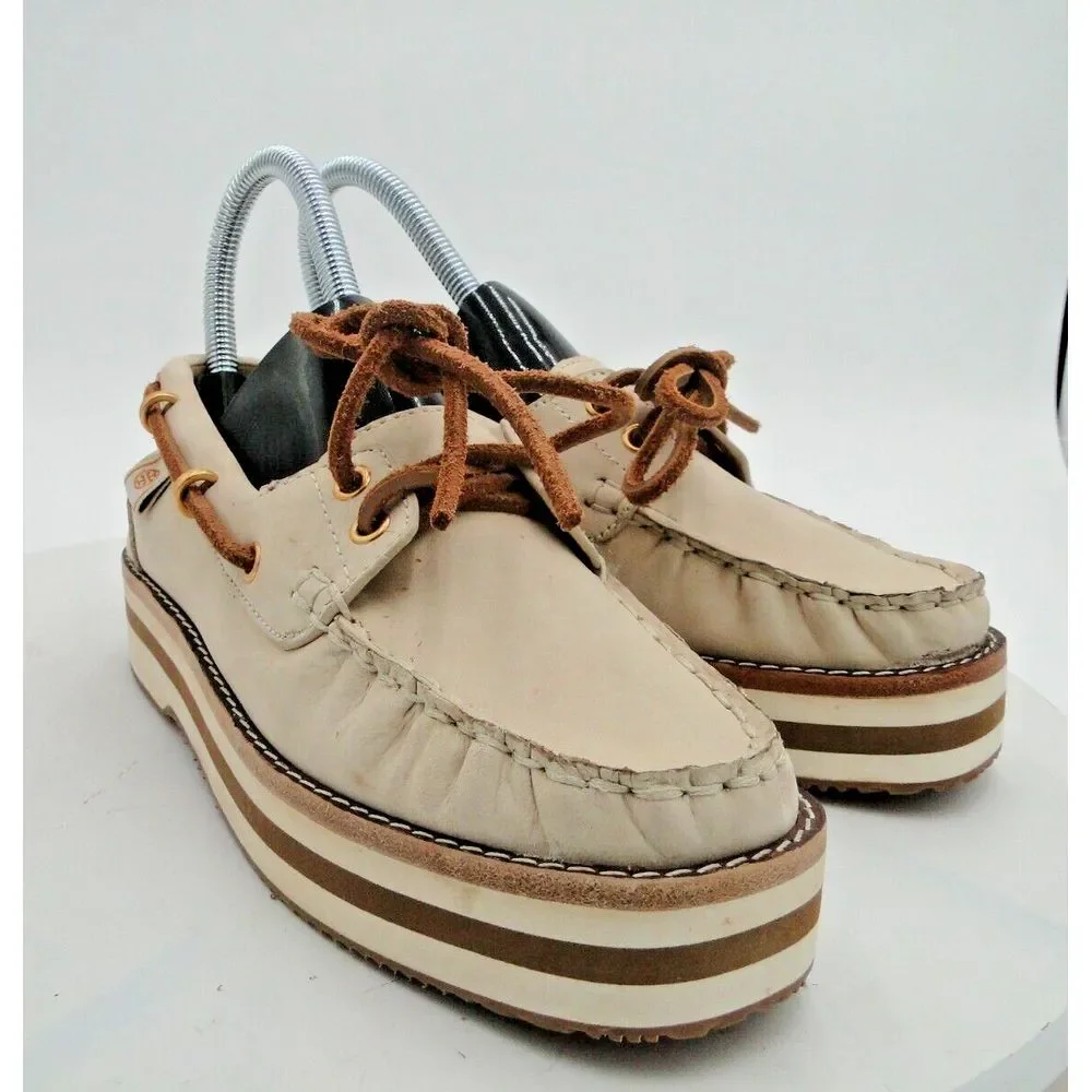 Tory Burch Joey Flat Form Boat Shoe Nubuck Comfort size‎ 5M